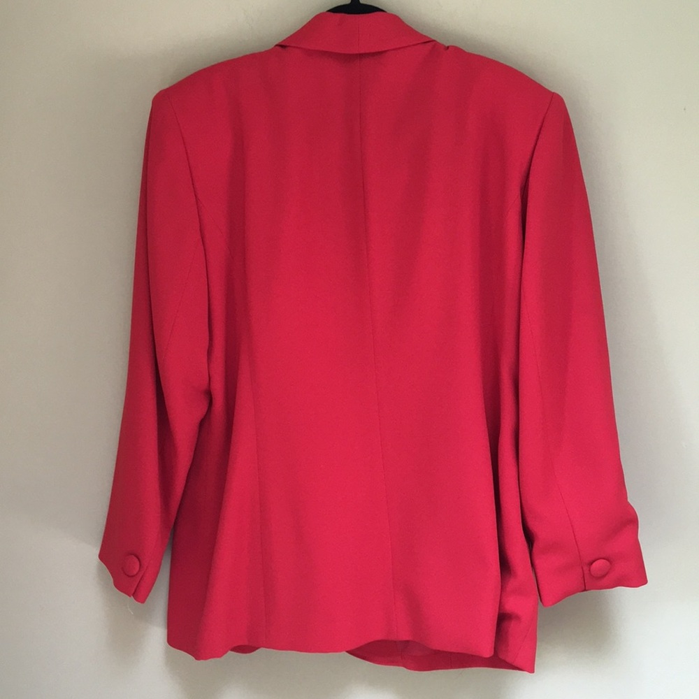 Saville Vintage Red Suit Blazer/Skirt Sz 16 - Picture 3 of 11